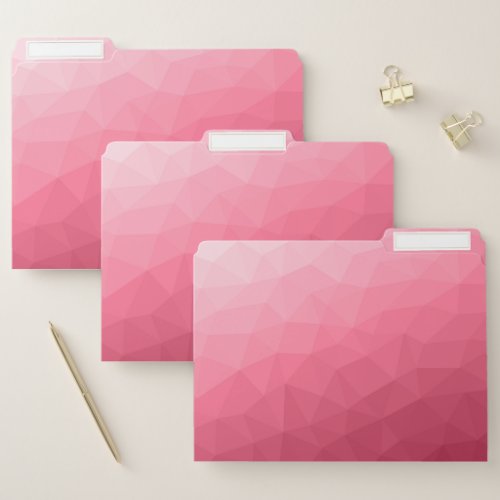 Rose pink gradient geometric mesh pattern file folder