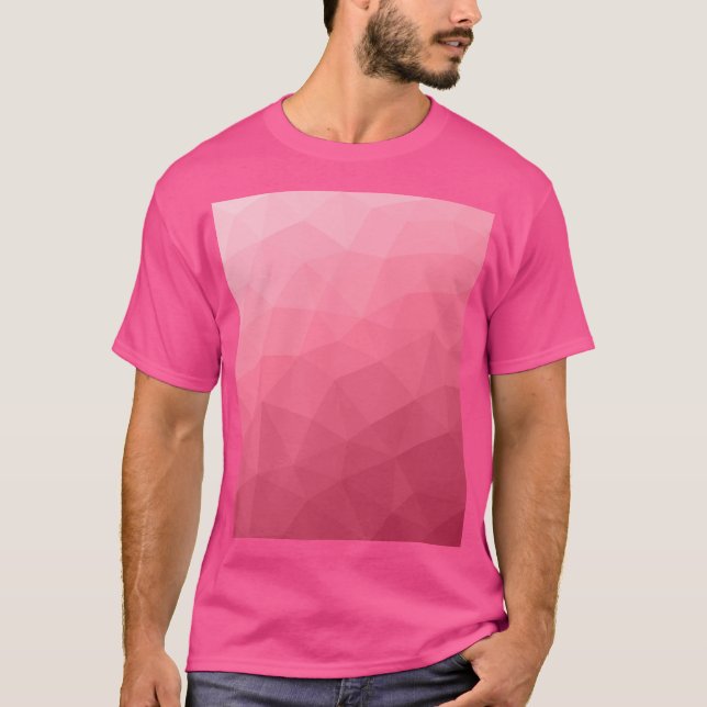 Rose pink gradient geometric mesh pattern T-Shirt (Front)