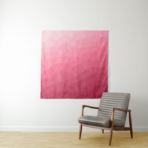 Rose pink gradient geometric mesh pattern tapestry