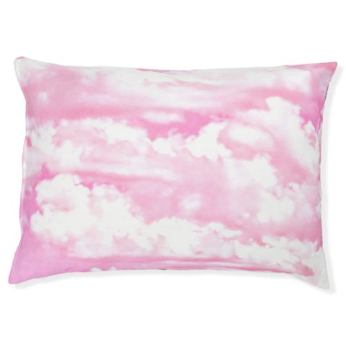 Rose Pink Happy Clouds Decor Pet Bed