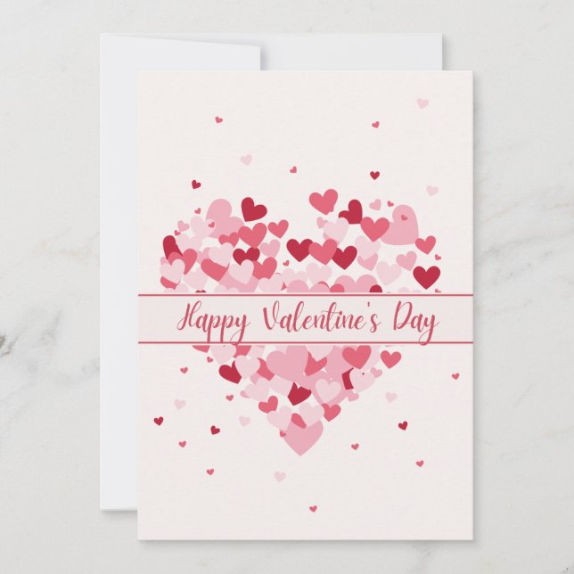 Rose Pink Happy Valentine's Day Card  (Front)