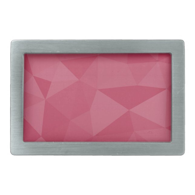 Rose pink light geometric mesh pattern belt buckle (Front)