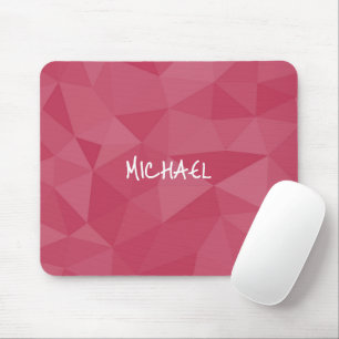 Rose pink light geometric mesh pattern Custom name Mouse Pad