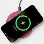 Rose pink light geometric mesh pattern Custom name Wireless Charger (Phone)