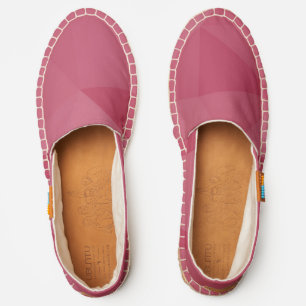 Rose pink light geometric mesh pattern espadrilles