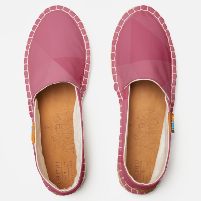 Rose pink light geometric mesh pattern espadrilles (Front)
