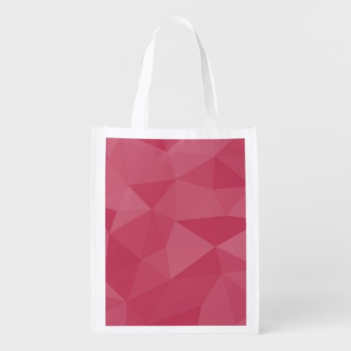 Rose pink light geometric mesh pattern grocery bag