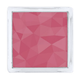 Rose pink light geometric mesh pattern silver finish lapel pin