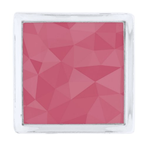 Rose pink light geometric mesh pattern silver finish lapel pin