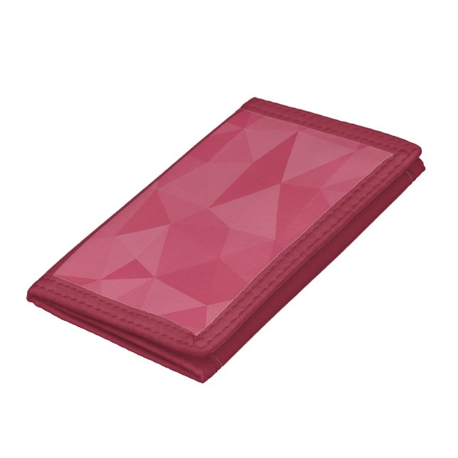 Rose pink light geometric mesh pattern trifold wallet (Bottom)
