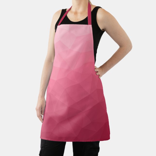 Rose pink light Gradient Geometric Mesh Pattern Apron (Insitu)