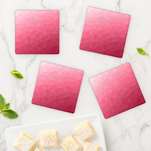 Rose pink light Gradient Geometric Mesh Pattern Coaster Set