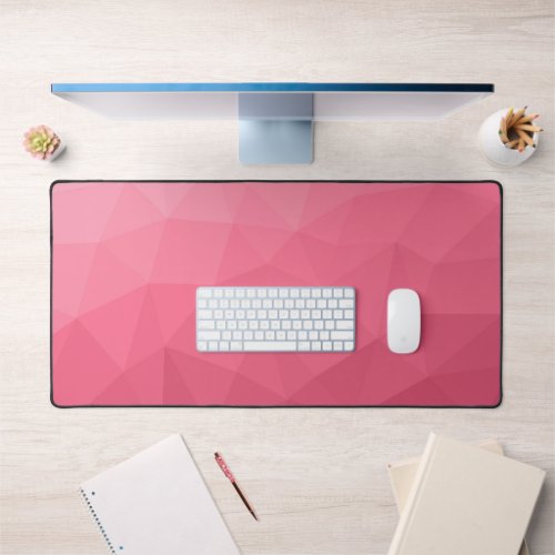 Rose pink light Gradient Geometric Mesh Pattern Desk Mat