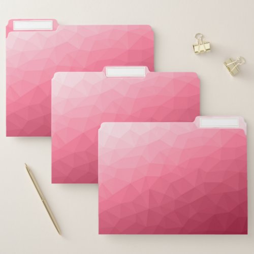 Rose pink light Gradient Geometric Mesh Pattern File Folder