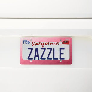Rose pink light Gradient Geometric Mesh Pattern License Plate Frame