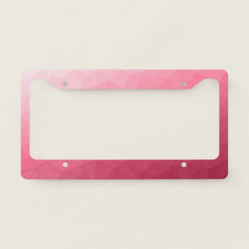 Rose pink light Gradient Geometric Mesh Pattern License Plate Frame