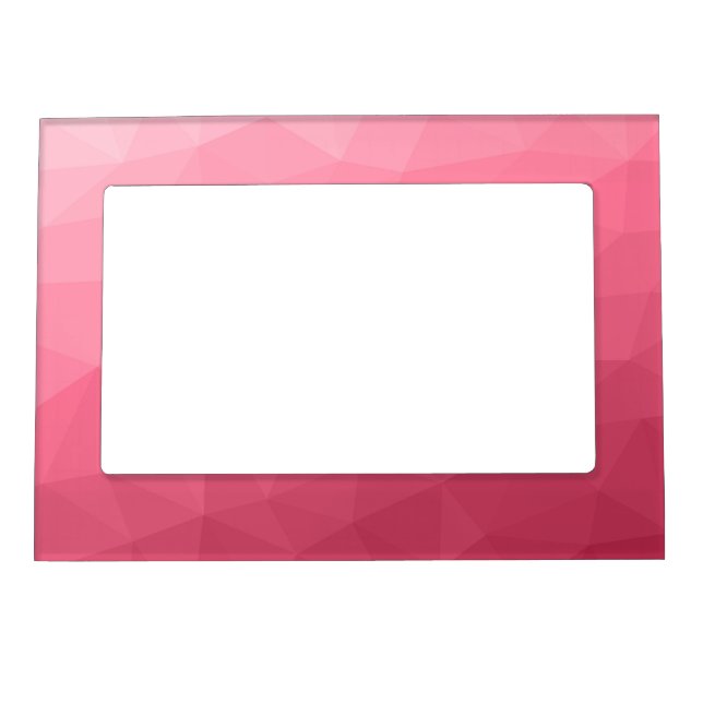 Rose pink light Gradient Geometric Mesh Pattern Magnetic Frame (Front)
