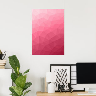 Rose pink light Gradient Geometric Mesh Pattern Poster