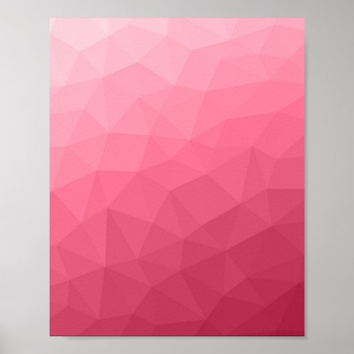 Rose pink light Gradient Geometric Mesh Pattern Poster