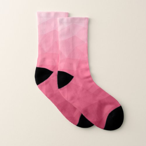 Rose pink light Gradient Geometric Mesh Pattern Socks