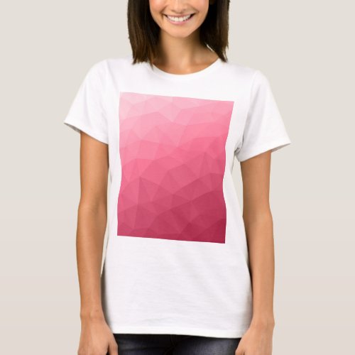 Rose pink light Gradient Geometric Mesh Pattern T_Shirt