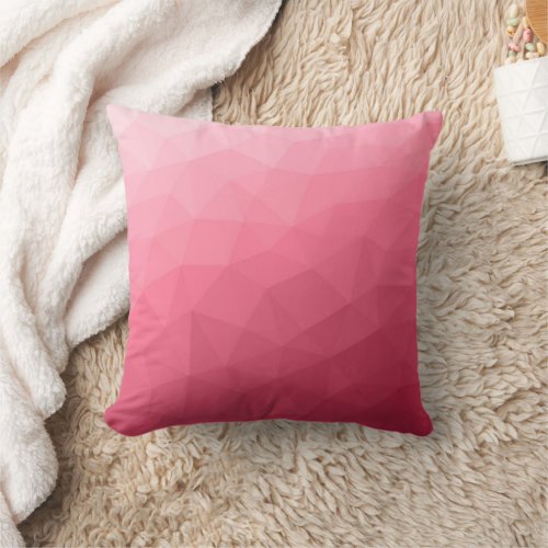 Rose pink light Gradient Geometric Mesh Pattern Throw Pillow