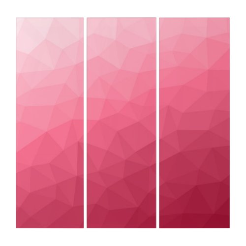 Rose pink light Gradient Geometric Mesh Pattern Triptych