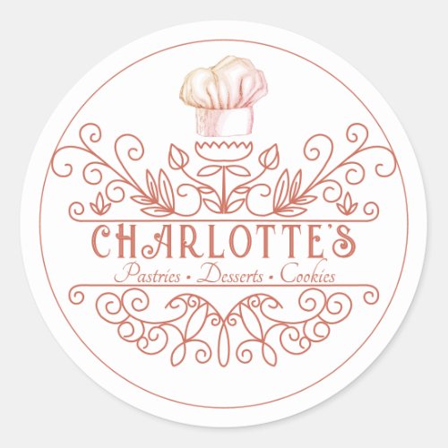 Rose Pink Logo Bakery Bakers Logo Product Labels