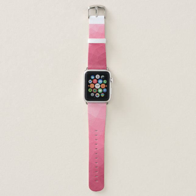Rose pink magenta gradient geometric mesh pattern apple watch band (Front)