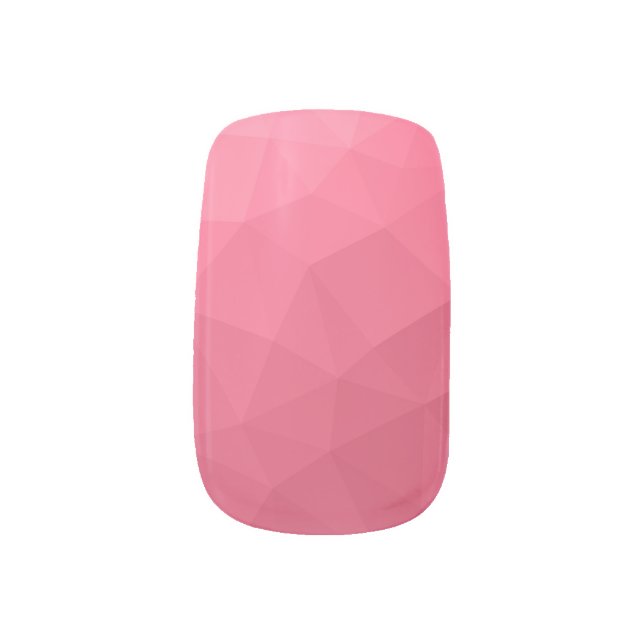Rose pink magenta gradient geometric mesh pattern minx nail art (Left Thumb)