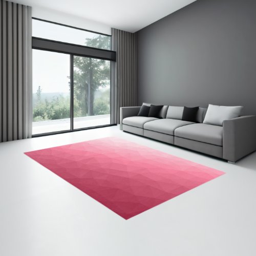 Rose pink magenta gradient geometric mesh pattern rug