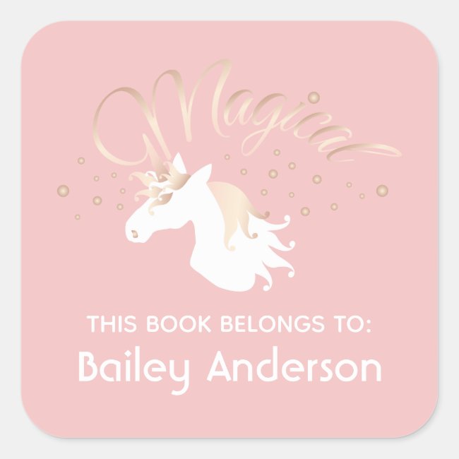 Rose Pink Magical Unicorn This Book Belongs To