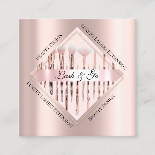 Rose Pink Makeup Artist Beauty Studio Square Busin Square Business Card