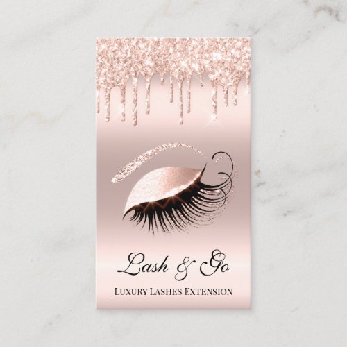 Rose Pink Makeup Artist Lash Extension Drips Blush Business Card