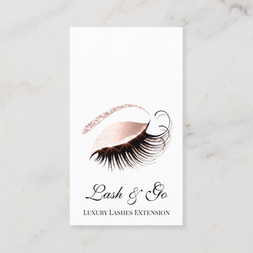 Rose Pink Makeup Artist Lash Extension White Blush Business Card