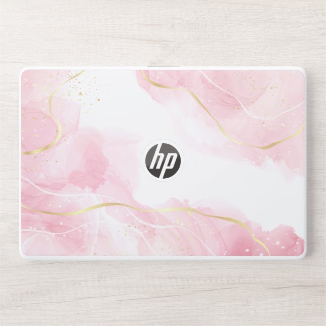Rose Pink Marble  HP Laptop Skin (Front)