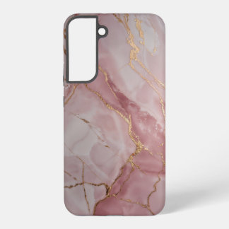 Rose Pink Marble with Gold Veins – Elegant Samsung Galaxy S22+ Case