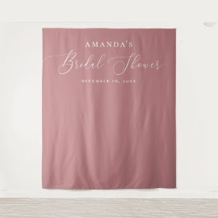 Rose Pink Modern Bridal Shower Photo Backdrop