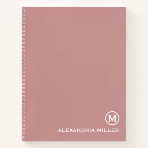 Rose Pink Monogram Notebook