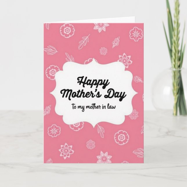 Rose Pink Mothers Day Art Card (Front)