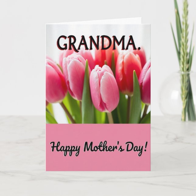 Rose Pink Mothers Day Grandma Card (Front)