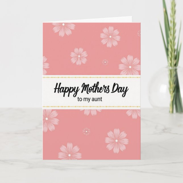 Rose Pink Mothers Day Graphic Card (Front)