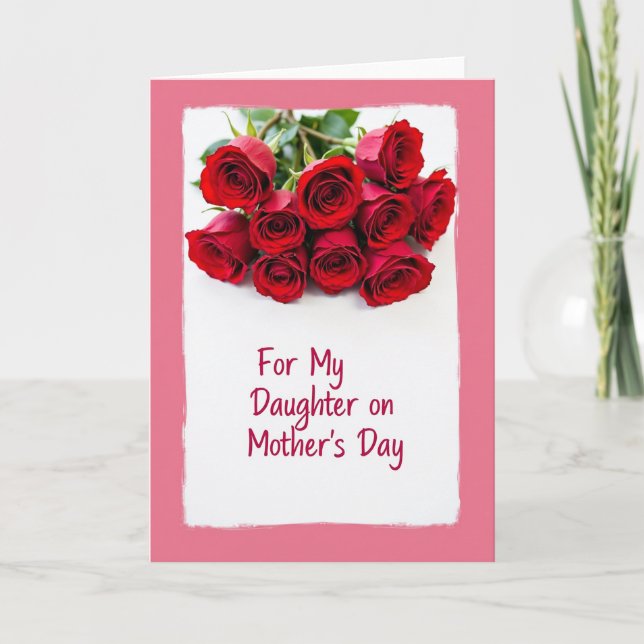 Rose Pink Mothers Day Greeting Card (Front)