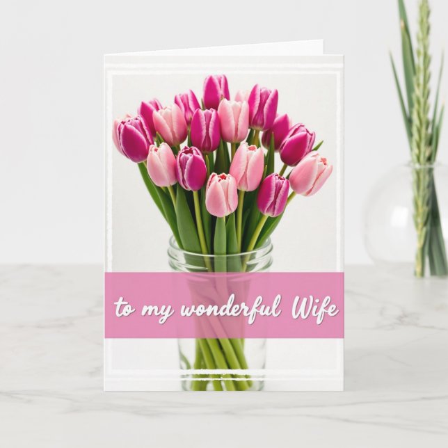 Rose Pink Mothers Day Message Card (Front)