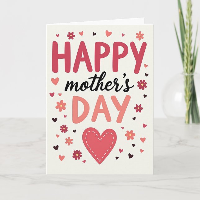 Rose Pink Mothers Love Card (Front)