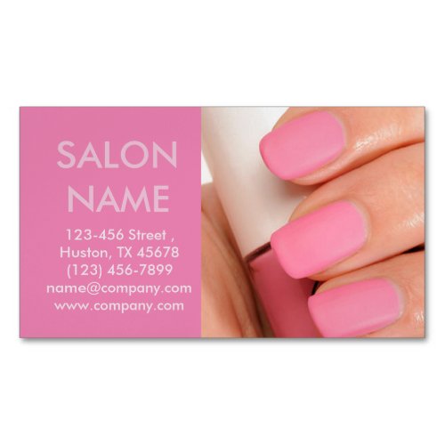 rose pink nails fashion beauty SPA nail salon Magnetic Business Card