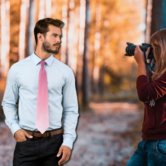  rose pink  ombre - modern neck tie