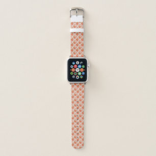 rose pink orange floral pattern wedding spring apple watch band
