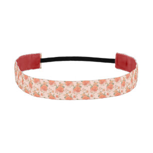 rose pink orange floral pattern wedding spring athletic headband