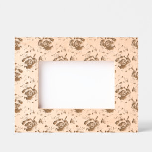 rose pink orange floral pattern wedding spring engraved frames